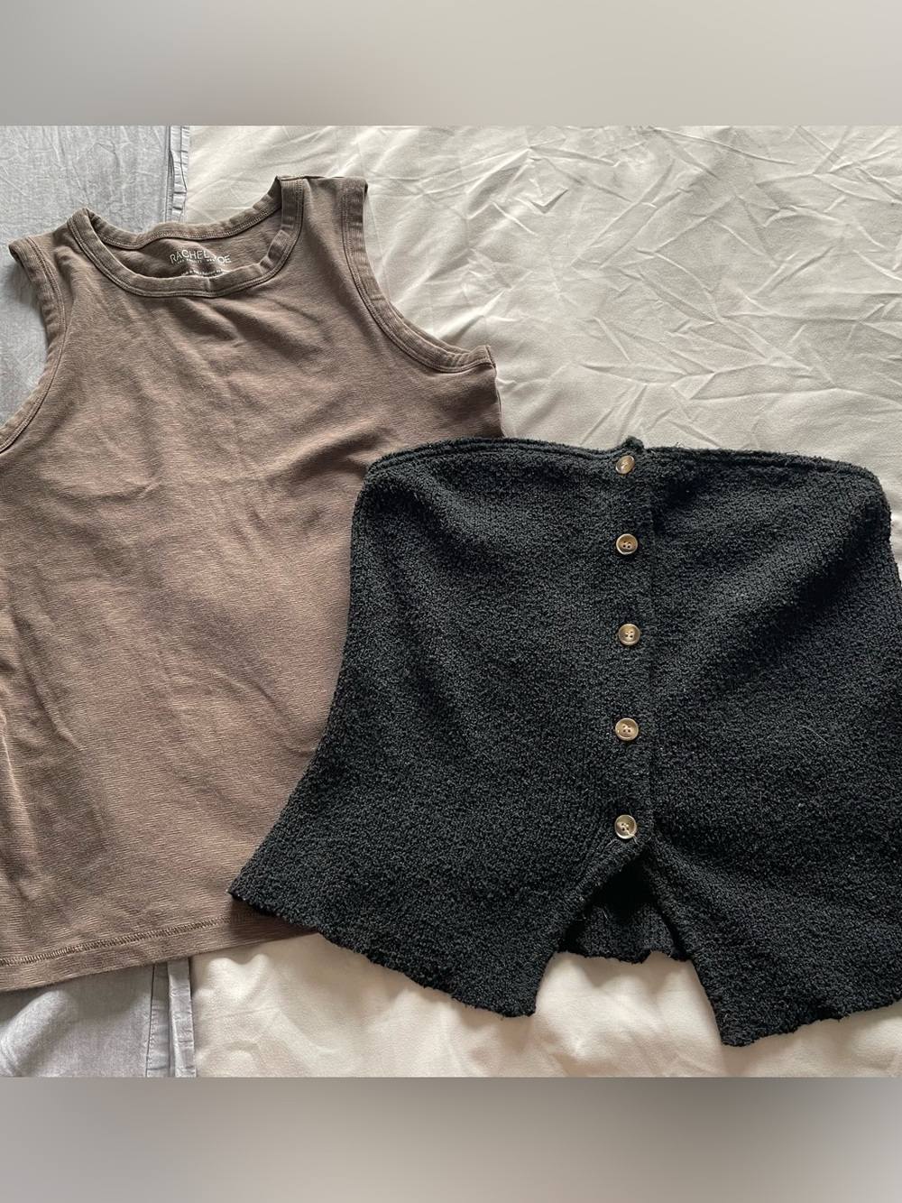 2 Blouses: Rachel Zoe and Miss Love (Black and Brown)